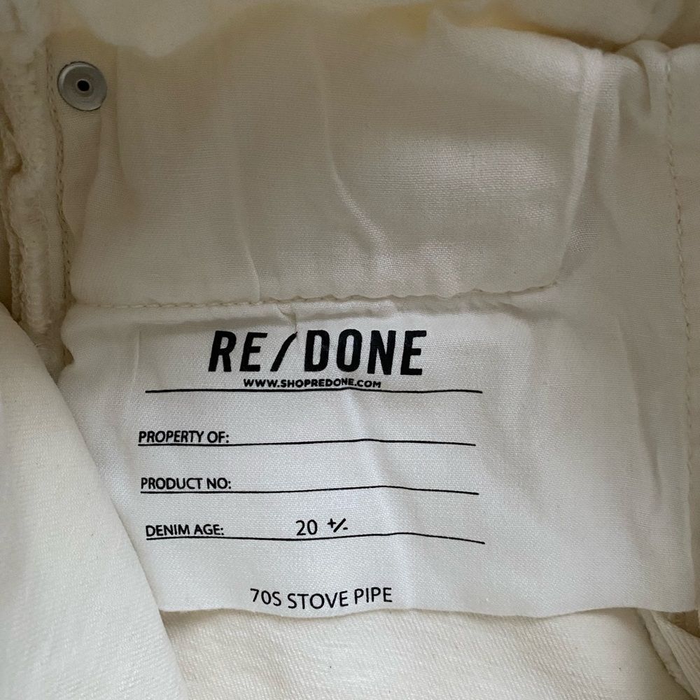 Re/Done Button Fly Creamy White Jeans Raw Ankle Womens Size 25 - Picture 7 of 10